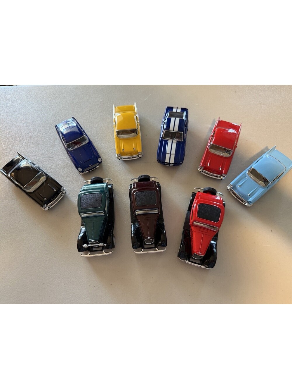 Huge Lot Of Nine Die Cast Fast Cars By Kinsmart 1:40 Scale GUC